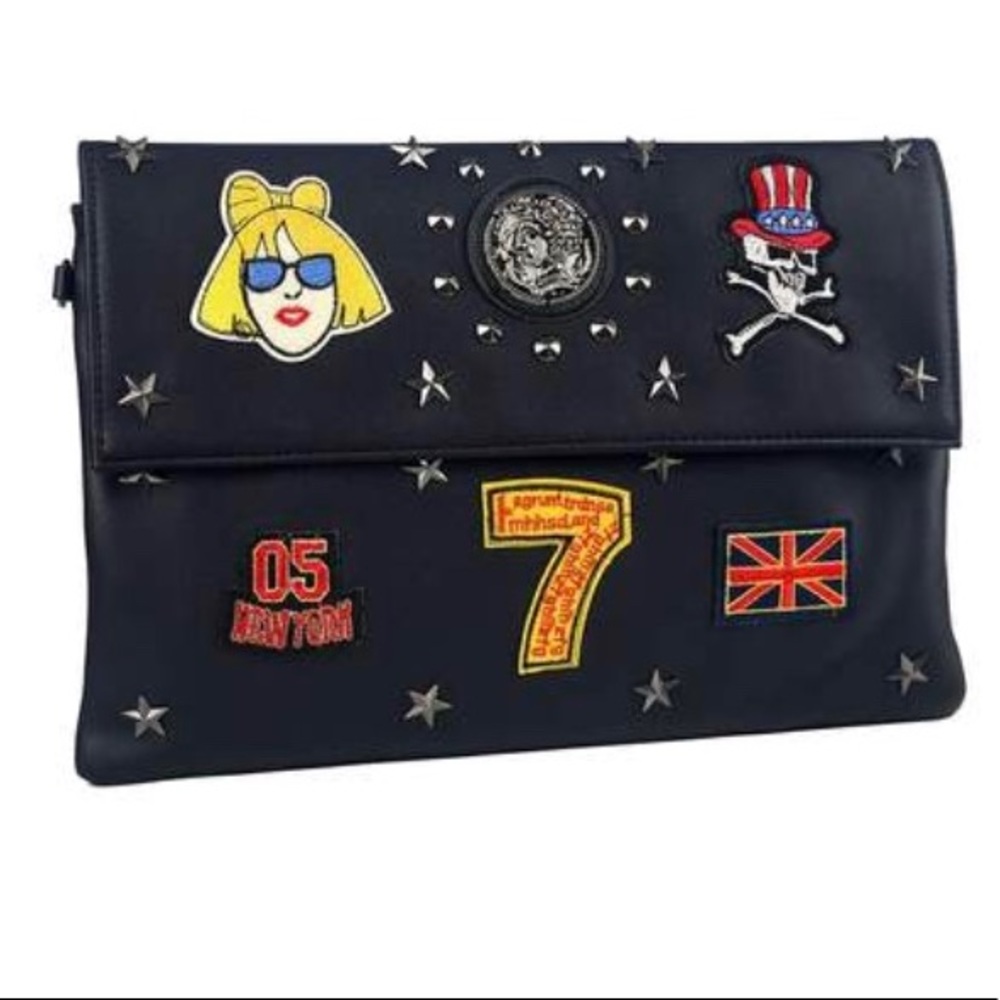 New faux leather patch clutch/crossbody